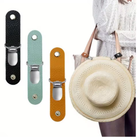 Vegan Leather Hat Clips